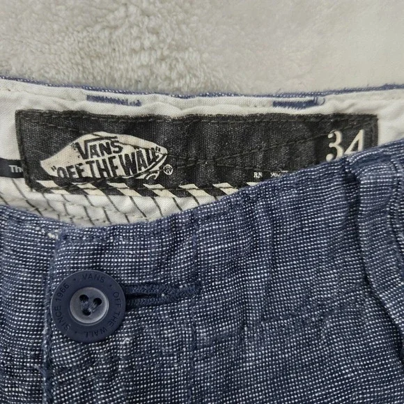 Vans Off The Wall Shorts Blue Flat Front Casual Size‎ 34 Streetwear Blockcore - Picture 2 of 11
